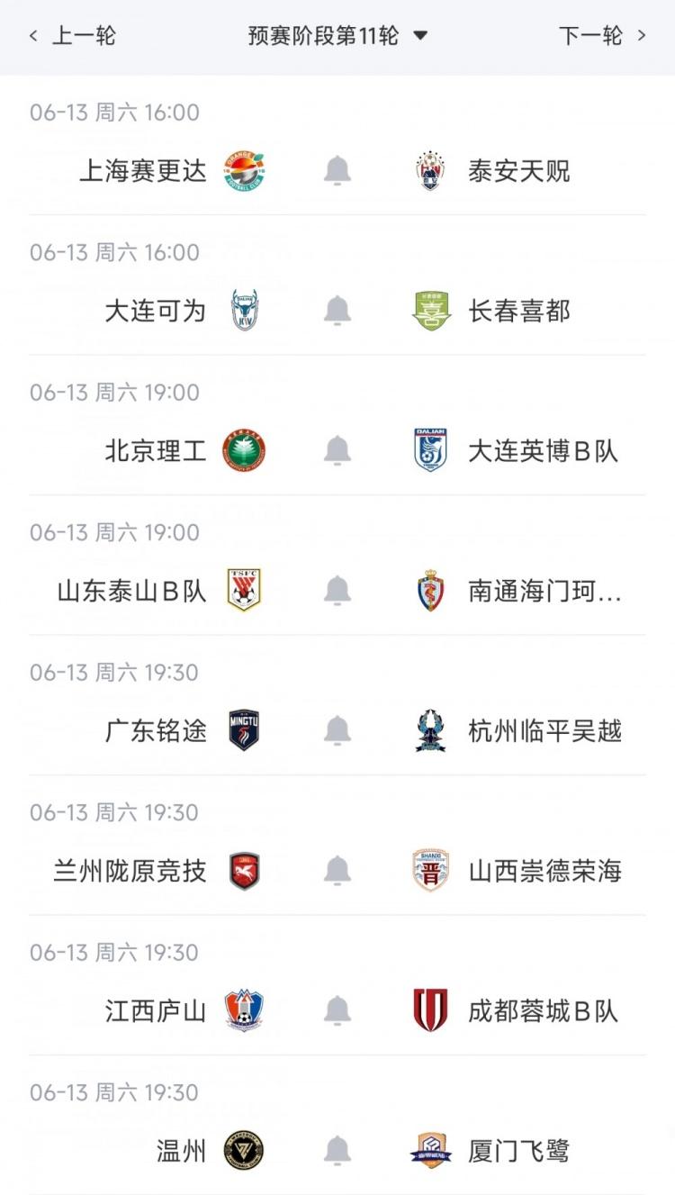 中乙综述：海港B队战平11轮不败7分领跑，北京理工补赛不敌山西